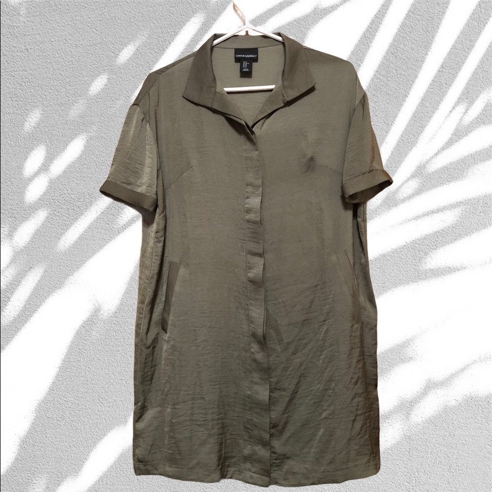 Cynthia Rowley Silky mini dress in Olive